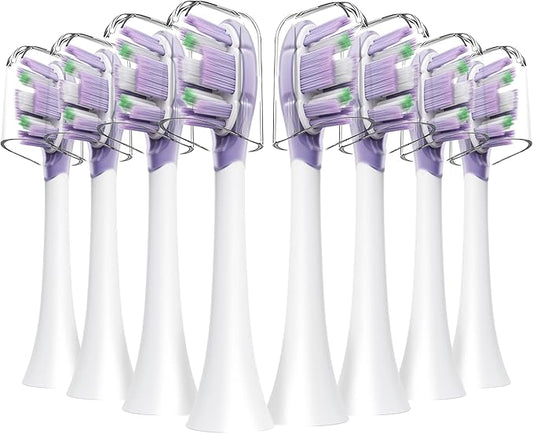 Replacement Toothbrush Heads Compatible with Philips Sonicare Click-on Handles Replacement Brush Head with Deep Reach Cleaning Electric Toothbrush Head, 8 Pack Replacement Heads