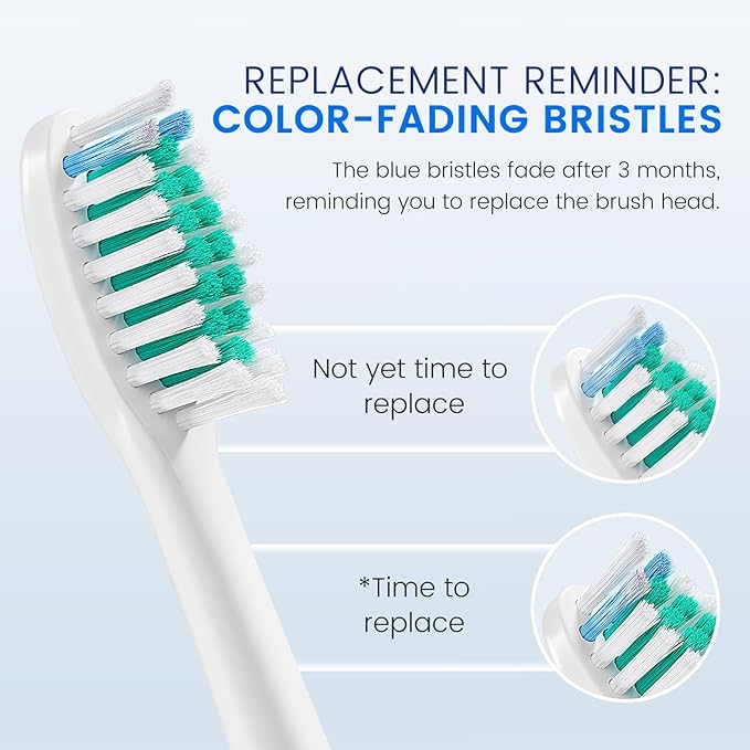 Replacement Toothbrush Heads for Philips Sonicare, 8-Pack Sonicare Compatible Brush Heads, Fits DiamondClean, ProtectiveClean, FlexCare, 2 Series, 3 Series & More