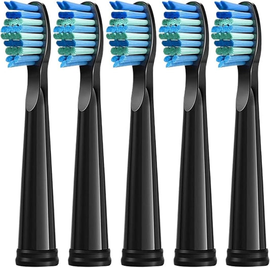 5/10 Pcs Replacement Brush Heads, Compatibility for Seago ，Fairywill Electric Toothbrush Head Refill Tooth Clean(10pcs Black)