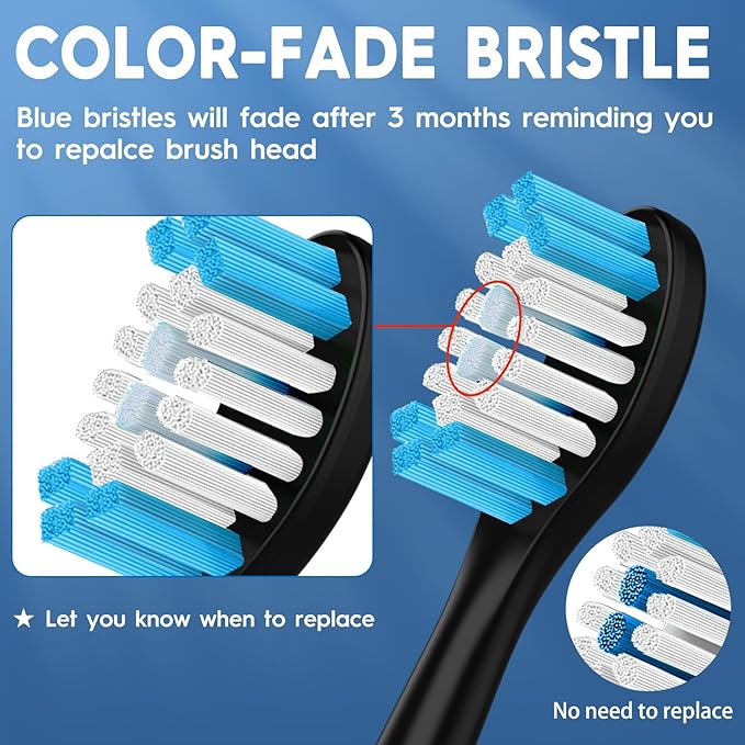 Replacement Brush Heads Compatible with Philips Sonicare ProtectiveClean 4100, 5300, 5100, 6100 ExpertClean 7500 DiamondClean 9300 Electric Sonic Toothbrush Handle C2 G2 C3 G3 W3 Brush,12 Pack