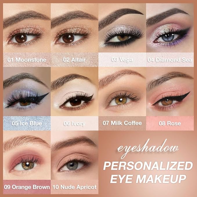 Single Cream Eyeshadow,Pink Brown Shimmer Eye shadow Pallette,Long Lasting Glitter Eyeshadow,Soft Shimmer Eye Makeup,Vegan & Cruelty-Free Mini Eye shadow for Brown Blue Green Eyes. 01#