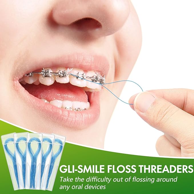 Floss Threaders, Orthodontic Threader, Ultraclean Access Tool for Maintaining Oral Health with Braces, Bridges, and Implants 250 Count