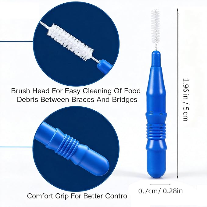HOMSFOU 50 Pcs Care Tool Interdental Tooth Floss: Plastic Tooth Floss Toothpick 2. 5mm, Dental Head for Daily Oral Hygiene, Teeth Cleaning Tool & Oral Care Accessories for Home & Travel, Blue