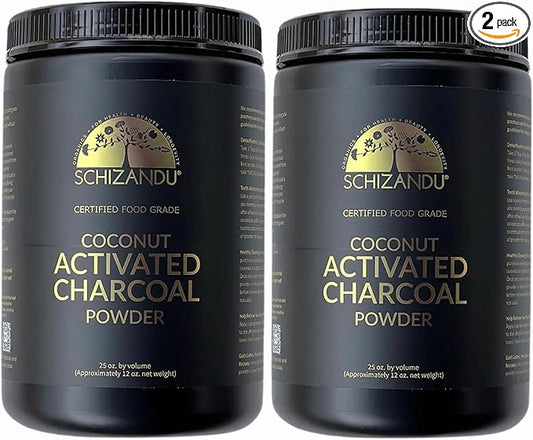 Organic Charcoal Powder Activated Charcoal Natural, Vegan, Organic, GMO Free - Large Bottle 25 oz Powder - 2pack