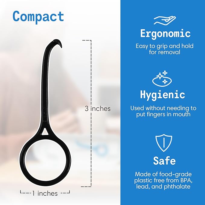 OrthoKey Clear Aligner Removal Tool | Invisible Removable Braces, Denture, Brackets, Retainer Remover Key | Personal Orthodontic Supplies, Dental-Grade for Cleaning & Travel | (2-Pack) Black & White