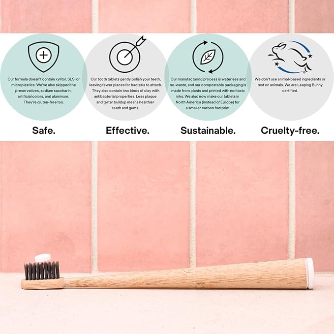 New Formula, Unpaste Toothpaste Tablets, Fluoride Mint, Xylitol Free, Vegan, Plastic Free, Travel-Friendly, Resealable Packet, 125ct, 2 Month Supply