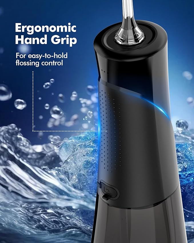 Water Flossers for Teeth - 5 Modes, 6 Flossing Tips, Rechargeable Cordless Portable 300ML Larger Tank Electric Waterflosser Cleaner IPX7 Waterproof Floss Cleaning Teeth Pick for Home Travel