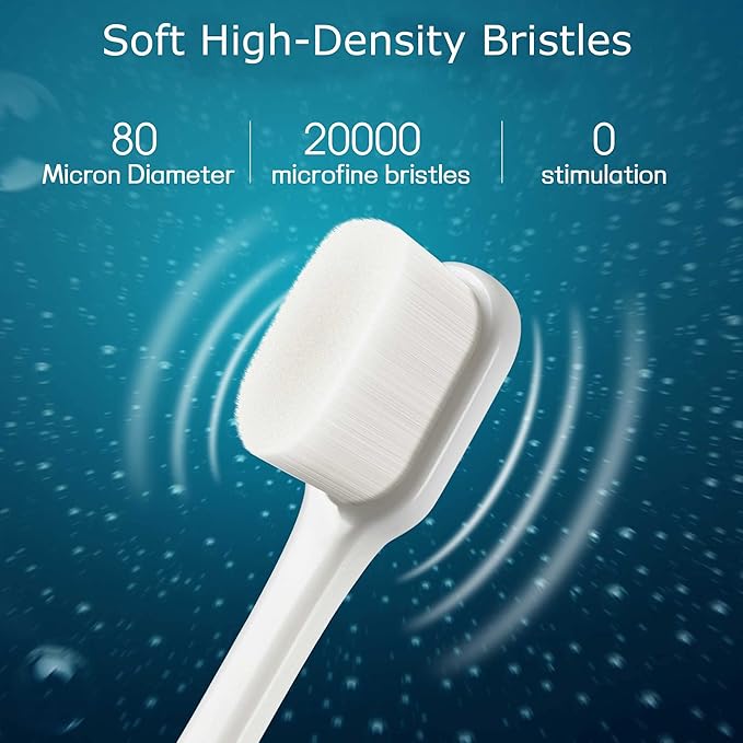Soft Toothbrush for Sensitive Gums, Ultra Fine Tooth Brush for Adults, Pregnant and Elderly, Color Green and Bridge,Pack of 2