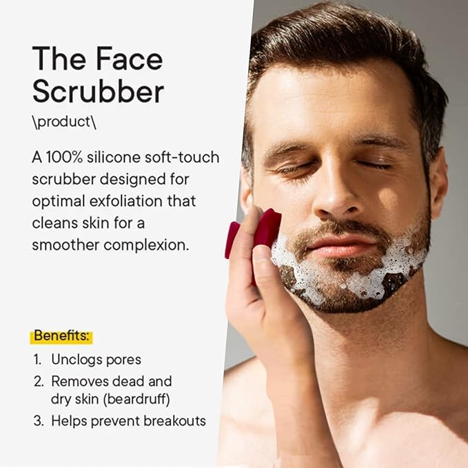 VWMYQ Silicone Face Scrubber for Men Facial Cleansing Brush Silicone Face Wash Brush Manual Waterproof Cleansing Skin Care Face Brushes for Cleansing and Exfoliating (red)