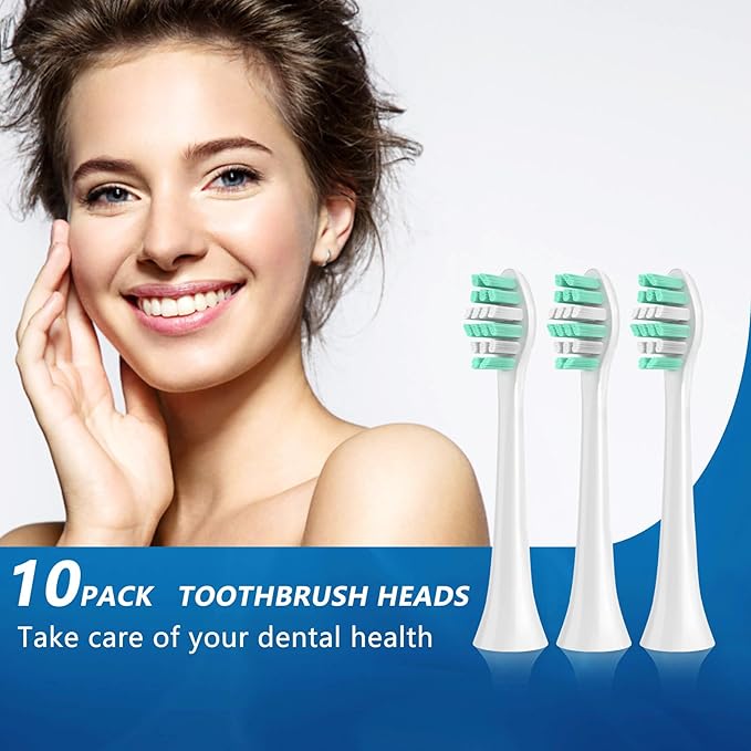 Replacement Toothbrush Heads for Philips Sonicare C2 Replacement Heads 10 Pack Vivena