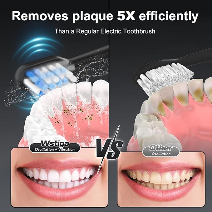 2025 New Sonic Electric Toothbrush for Adults - Vibration 60,000 VPM & 73° Oscillation Rechargeable Electric Toothbrush, 50+ Days Battery Life, 3 Modes, 2-Minute Timer, 3 Brush Heads, 2 Pack