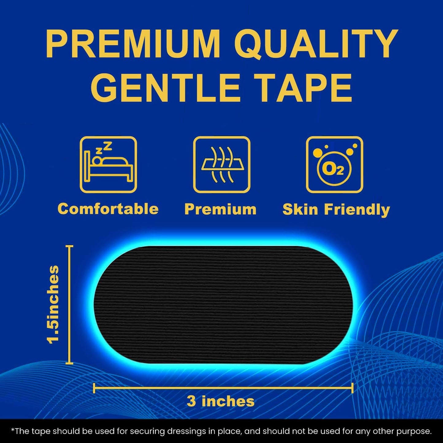 Mouth Tape for Sleeping Women 60 Pcs Gentle Tape, Hypoallergenic（Black）