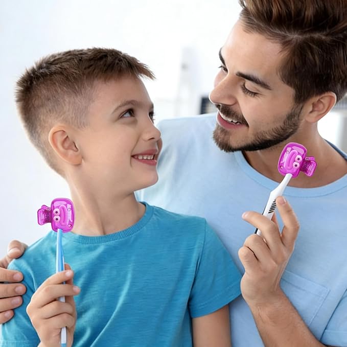 Upgrade Travel Toothbrush Head Covers Toothbrush Protector Cap Brush Pod Case Protective Portable Plastic Clip for Household Travel, Bathroom, School, Camping, Business (O, 2 Pack)