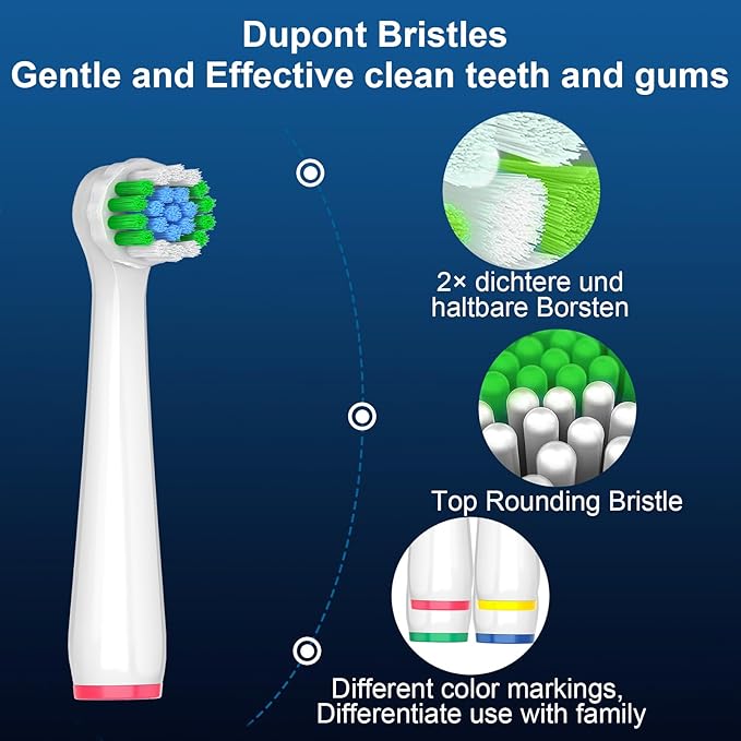 8 Count Precision Refills Replacement Heads Compatible with Oral B Braun for Sensitive Care, Brush Heads Compatible with Oral B Pro 1000/500/Genius x Electric Toothbrush Heads (White)