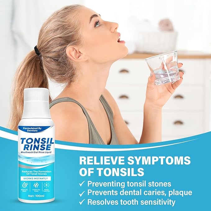 Tonsil Stone Mouthwash, Mint Oral Rinse Liquid Helps Soothe Tonsils, Freshen Breath, Moisturize Mouth, Gently Clean, 100ml