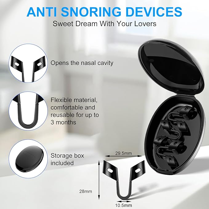 Anti Snoring Devices, Nasal Dilator for Sleeping, Effective to Relieve Snoring, for Nasal Snorers, Reusable Snoring Device to Enjoy a Peaceful Night's Sleep - 3 Pack (L)