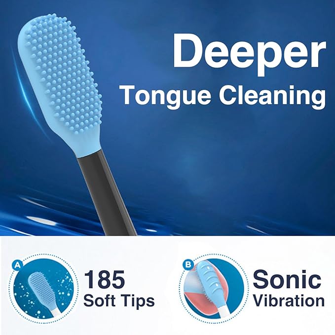 Tongue Scraper Heads for Philips Sonicare Click-On Handles – Gentle & Effective Tongue Cleaner, Fresh Breath, 3 Pack, Replacement Brush Heads (White, Click-On Handles)