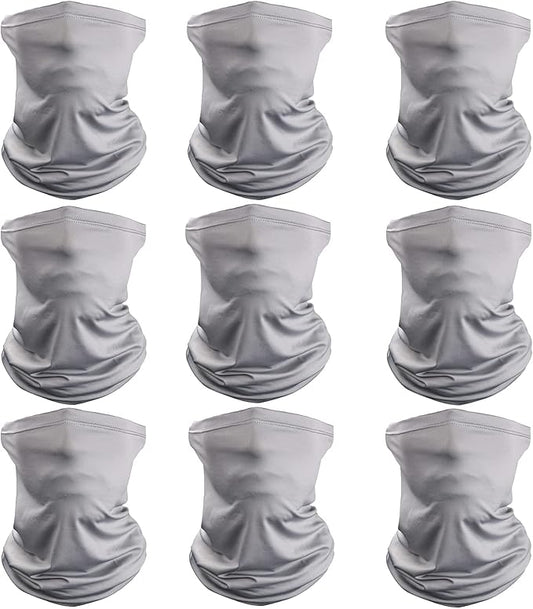 Sun Protection Face Mask Neck Gaiter - 9 Pack Breathable UV Protection Scarf for Men & Women, Hiking, Cycling, Fishing