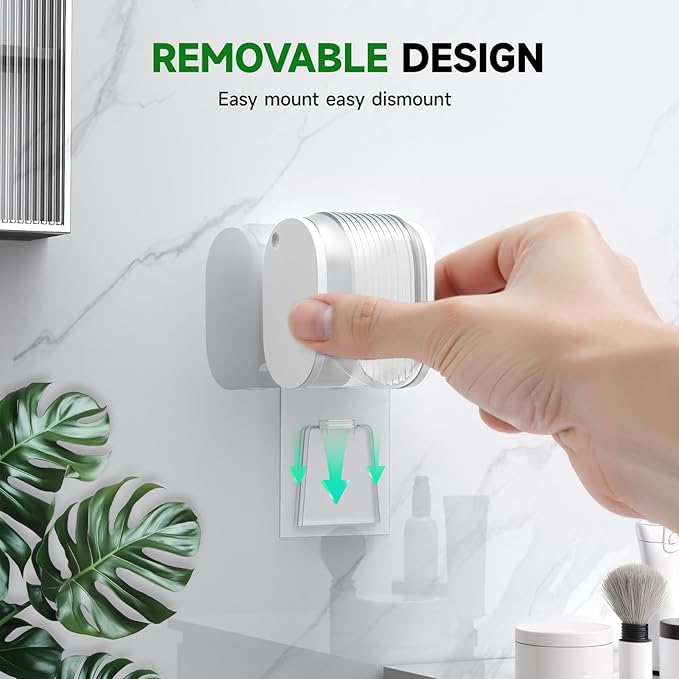 2 Pcs Toothbrush Holders Wall Mounted, Single Slot Design, Shower Self Adhesive Wall Mounted Toothbrush Holder with Cover, Waterproof and Dustproof, Suitable for Bathroom, Family, Travel (Transparent)