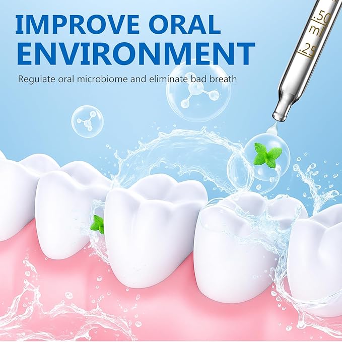 Bad Breath Treatment for Adults, Breath Drops for Fresh Breath, Fast-Acting, Long-Lasting, Natural, Alcohol-Free, Boosts Confidence for Socializing, 60ML