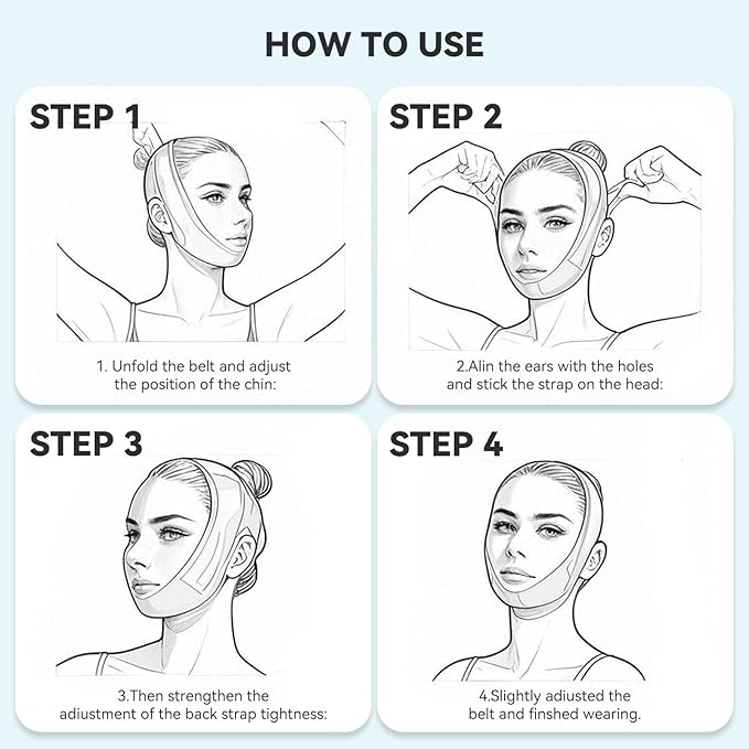 Anti Snore Chin Strap, Snore Stopper with Adjustable Velcro Chin Strap for Sleeping Comfortable Stop Snoring Solution Anti Snoring Devices Breathable and Reusable （Two Couple Outfits） (L)