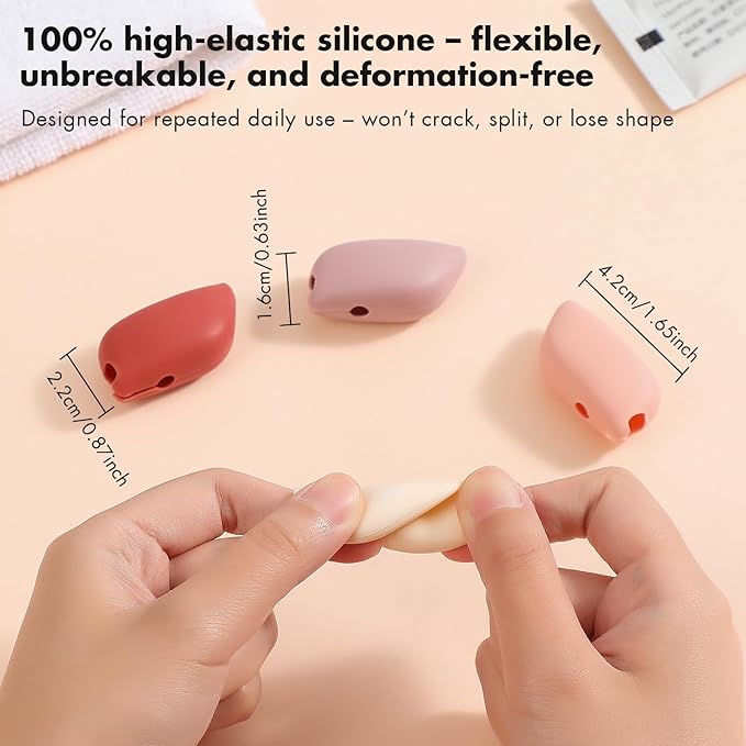 Muslish Silicone Toothbrush Covers, 4 Pack Tooth Brush Cover Cap for Electric & Manual Toothbrush Heads, Portable Toothbrush Protector for Travel, Home (Cream)