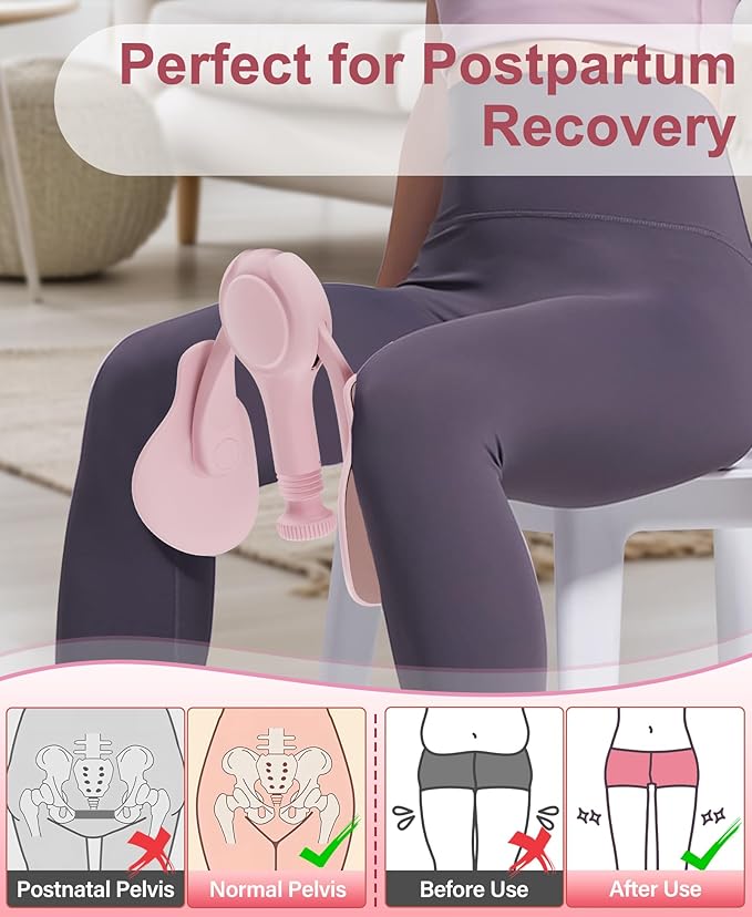 Upgraded Thigh Exerciser Kegel Exerciser, Adjustable Resistance Pelvic Floor Muscle Exercise Devices, Inner Thigh Workout Pelvic Trainer for Women, Home Workout Equipment for Hip, Leg, Arm