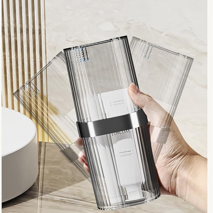 Travel Toothbrush Cup Case, Toothbrush Travel Container Portable Travel Toothbrush Holder Toothpaste Storage for School Camping Business Trip Bathroom (Grey)