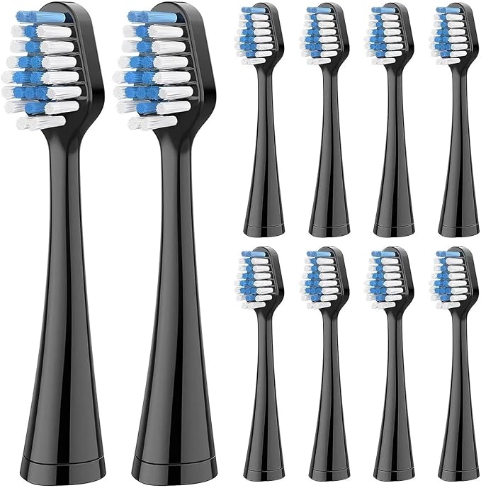 Compatible for AquaSonic Duo Series Replacement Toothbrush Heads for & Home Dental Center(10pcs Black)
