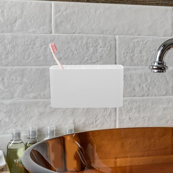 Healifty Toothbrush Holders for Bathroom - Electric Toothbrush Holder Wall Mounted with 6 Toothbrush Slots, 4 Electric Toothbrush Slots & 1 Toothpaste Slots - Large Capacity Bathroom Organizer