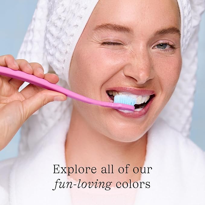 Cocolab Cocobrush, Ultra-Soft Manual Toothbrush, Dentist-Designed, Gentle on Gums, Made from Recycled Plastic, Pool Blue