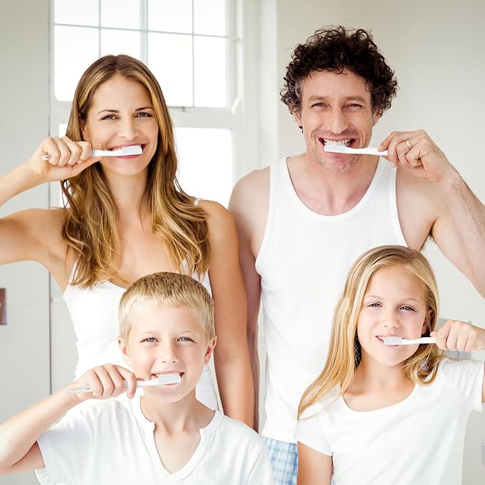 300 Pack Individually Wrapped Disposable Toothbrush Bulk Single Use Toothbrush with Soft Bristle for Homeless Women Men Adult Travel Hotel Guest Room (White)