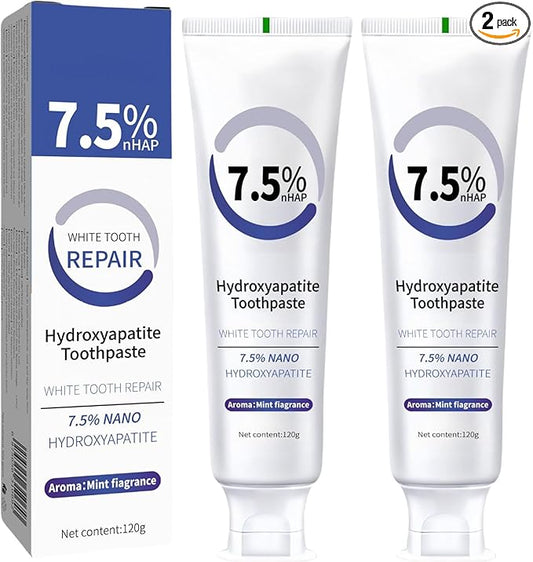 Hydroxyapatite Toothpastes for Enamel Protection and Tooth Strengthening, Fluoride-Free | Gentle | Mint | Fresh Breath, 4.23 oz (2)