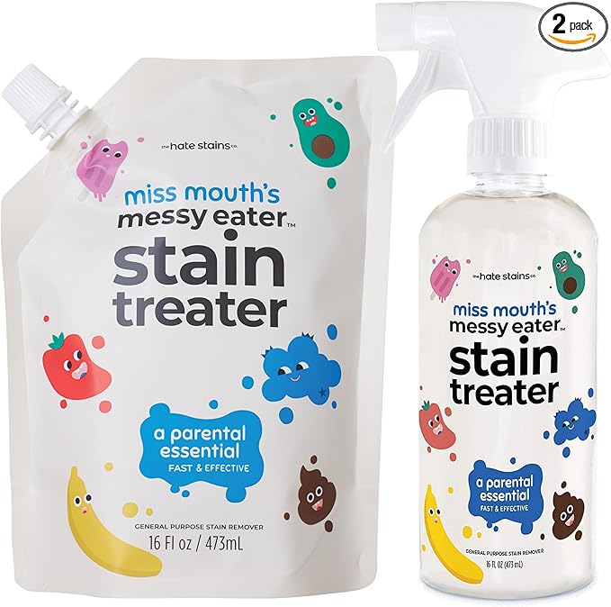 Miss Mouth's Messy Eater Stain Treater - 16oz Spray and 16oz Refill Pouch