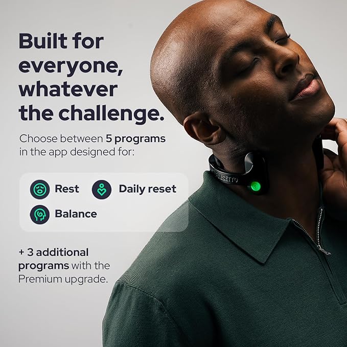 Pulsetto FIT Wellness Wearable with Vagus Nerve Support – Patented Neuro Technology for Relaxation, Stress Balance, Focus, and Restful Sleep