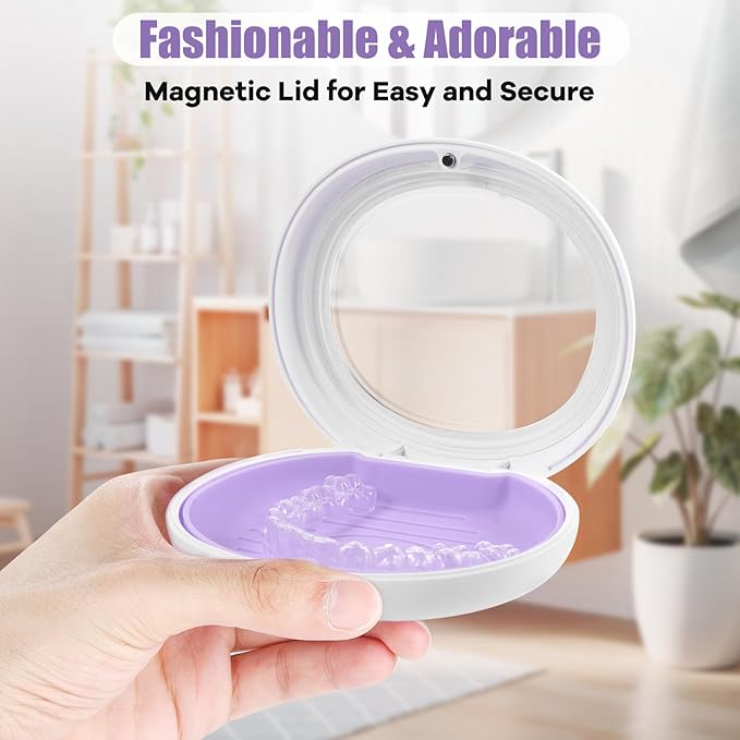 Retainer Case,Aligner Case,Compatible with Invisalign,Aligner,Contain Remover Tool,Chewies,Cute Retainer Case