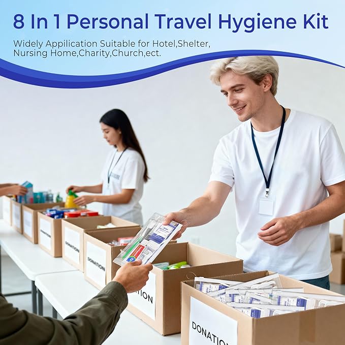 Xuezoioy 50 Sets Personal Hygiene Kit Bulk,9-IN-1 Green Disposable Toothbrushes with Toothpaste Floss Comb Soap Cover and Hotel Vanity Set Basic Travel Toiletry Supplies for Homeless,Travel,Guests