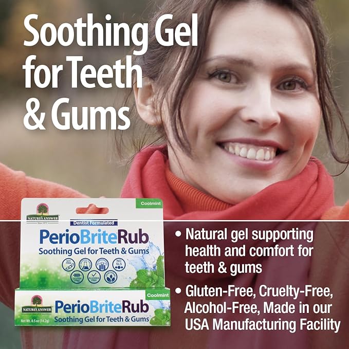 Nature's Answer Periorub Topical Rub, 0.5 oz (Pack of 2) | Dentist Formulated Soothing Gel for Teeth and Gums