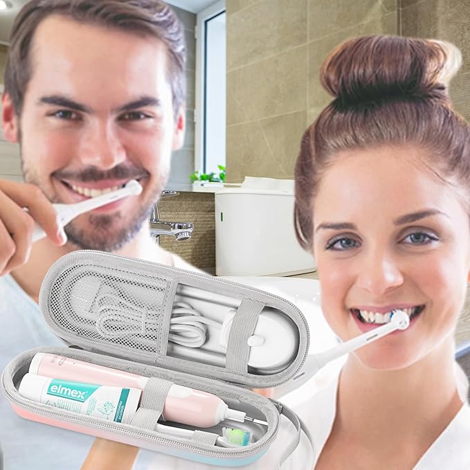 TYSORETY Toothbrush Travel Case for Oral B/Oral-B Pro 1000 1500 5000 7000 & Philips Sonicare 4100 1100 5300 5100 6100/iO Electric Toothbrush, Hard Protective Storage Bag (Gradient)