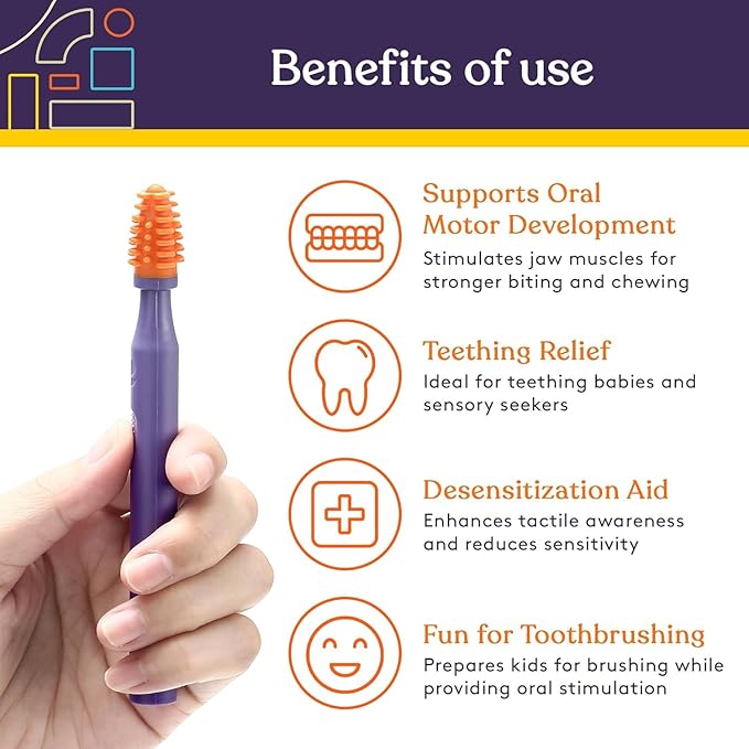 Special Supplies Sensory Mouth Brushes and Oral Stimulation Tools for Kids and Adults, Wake Up Mouth for Desensitization, Soft, Flexible, Textured Silicone (6 Pack)
