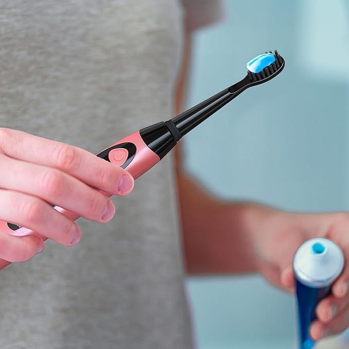 Sonic-FX Solo Electric Toothbrush - 3 Brushing Modes - with Intelligent Auto-Timer, Includes 2 Tooth Brush Heads, and 1 Interdental Head, Rechargeable, Electronic Charging/Storage Base (Coral)