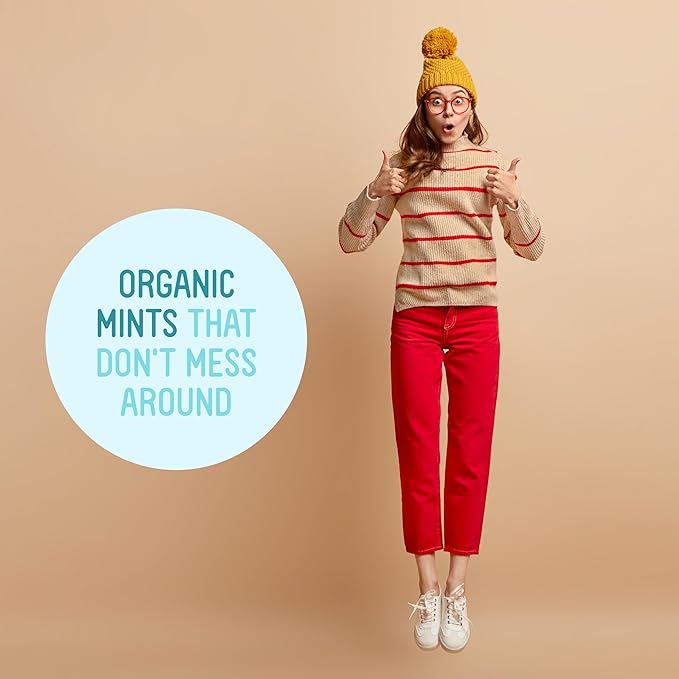 VerMints Organic Breath Mints GingerMint - Real Ginger Flavored Candies - Travel Size Tin - Non-GMO, Nut Free, Gluten Free, Vegan, Kosher Organic Candy Mints - 1.41oz Tins (Pack of 6)