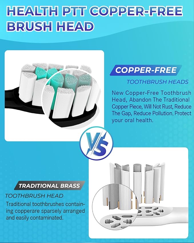 Replacement Toothbrush Heads Compatible with Philips Sonicare：10 Pack Soft Replacement Electric Brush Head Compatible with Phillips Sonicare Snap-on System Black