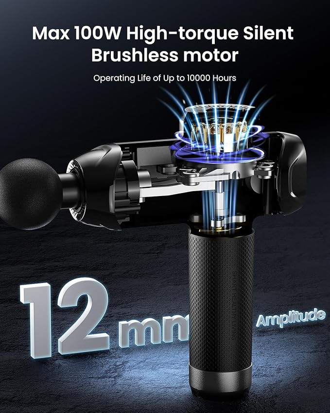 RENPHO Massage Gun Deep Tissue with Heat and Cold, FSA Eligible HSA, Valentines Birthday Gifts for Women Men, Percussion Muscle Massage Gun with 12mm Amplitude, Handheld Back Massager Gun for Athletes