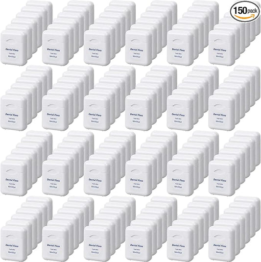 Honeydak 150 Pack Dental Floss Bulk Mint Flavored Floss 50m Each Travel Dental Floss Oral Care for Teeth and Gum Protection (White)