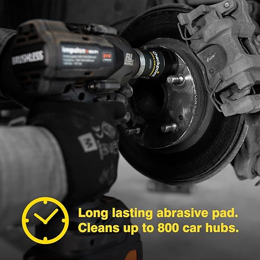 Checkpoint – 2-in-1 Stud and Hub Cleaning Tool for Cars, SUVs & Trucks – One-Piece Design, Removes Rust & Corrosion, Long-Lasting Abrasive Pad (Car Model)