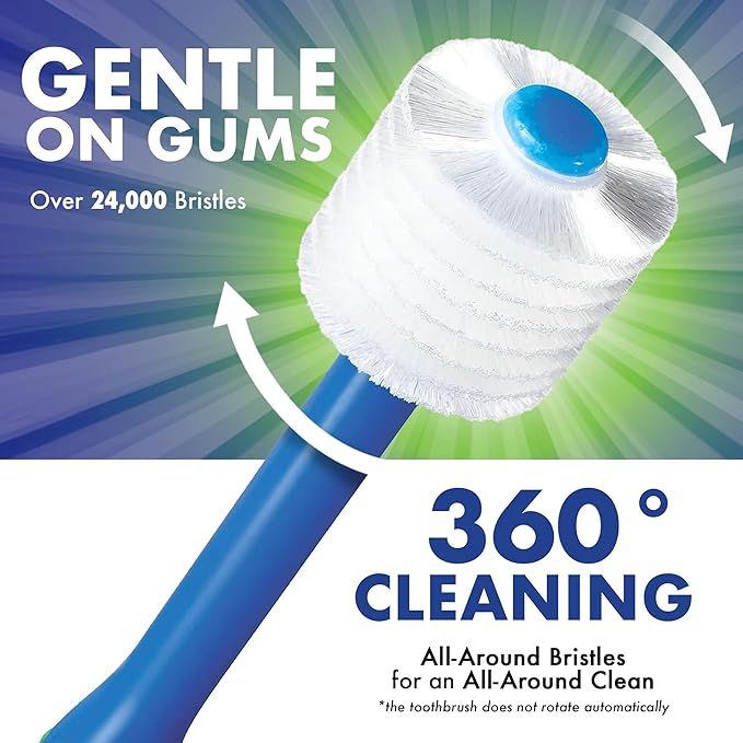 Brilliant Oral Care Baby Toothbrush with Soft Bristles and Round Head, for a Toddler Approved, Easy to Use All-Around Clean Mouth, 4-24 Months, When Front Teeth Appear, Blue, 3 Pack