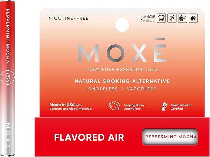 MOXE Natural Peppermint Mocha Air Inhaler | Non Electric Long-Lasting Flavored Air Refreshing Support | Oral Fixation Menthol & Coffee Essential Oils, Craving Relief