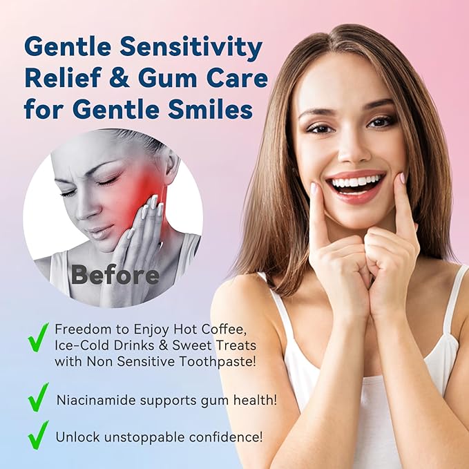 Niacinamide Whitening Toothpaste, Niacinamide Intensive Whitening Toothpaste, Fresh Breath, Improves Gum Health,Fluoride-Free, Suitable for Sensitive Teeth(1pcs)