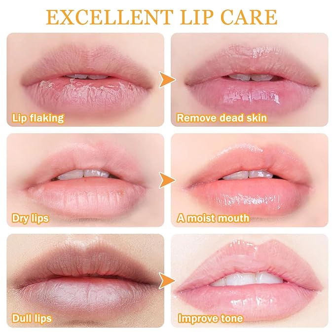 3PCS Lemon and Turmeric Lip Scrub & Turmeric Lip Balm with Brush Set, Lip Scrubber Exfoliator, Natural Nourish Sugar Lip Scrub for Dry, Chapped, Dull, Dark Lips, Reduce Fine Lines